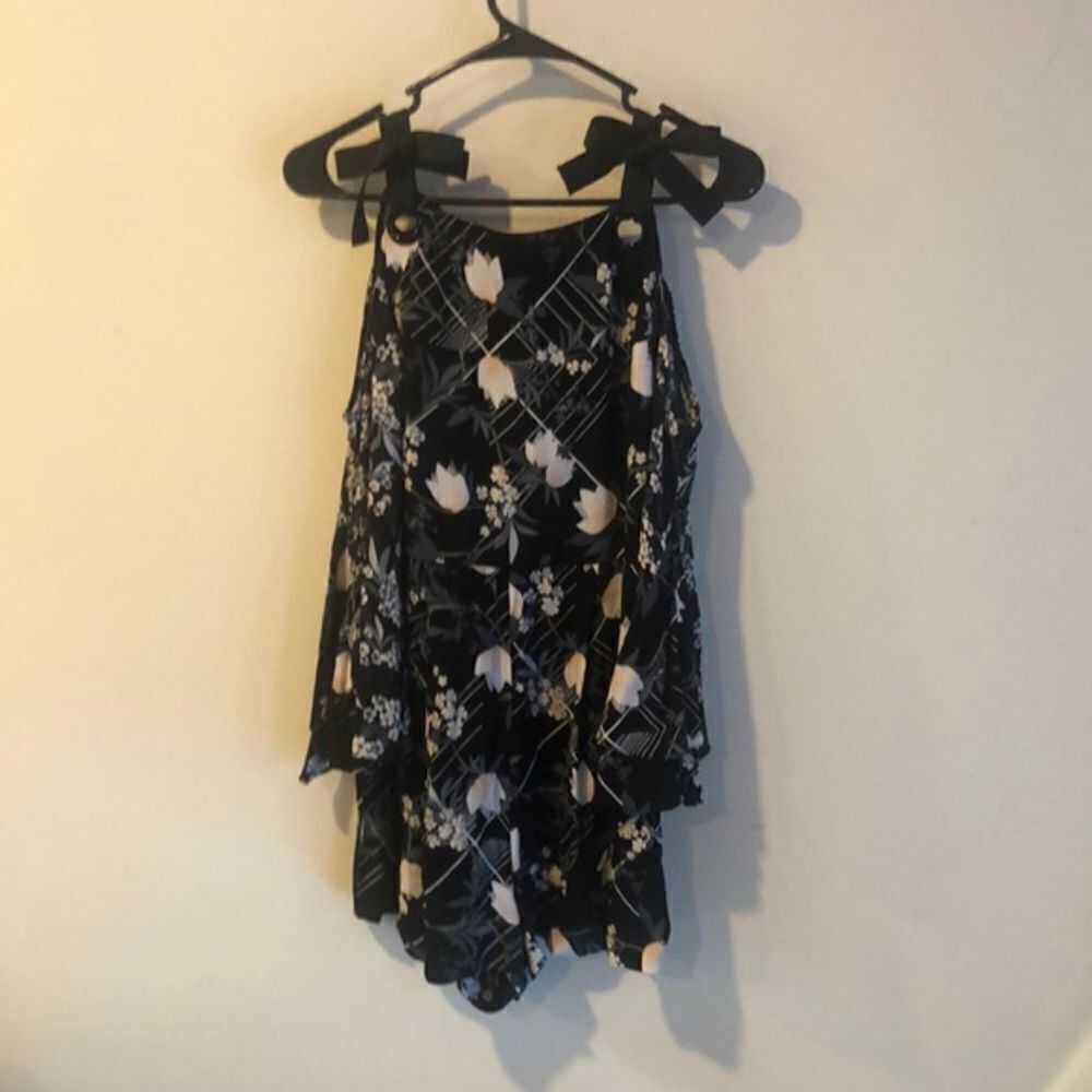 TopShop cold shoulder floral romper